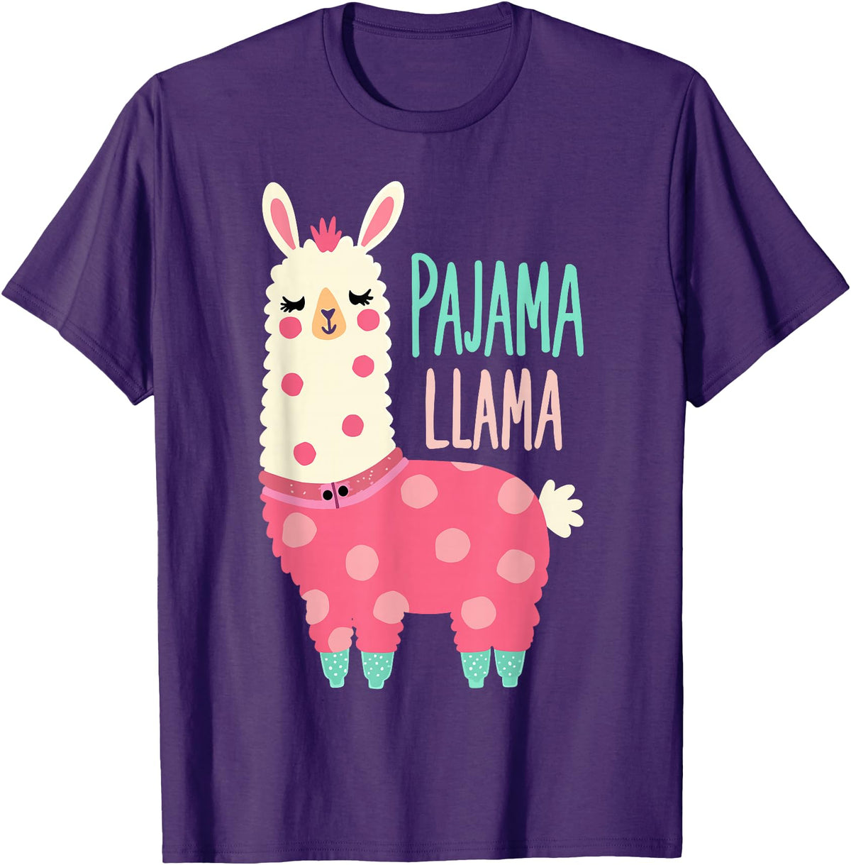 Two Suns Llama Design Lama Pajama T-Shirt - Purple