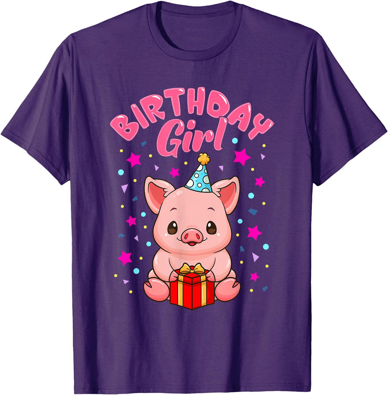 CC Piggy Stuff Pig Birthday Girl Piggy Party Gift Women T-Shirt - Purple