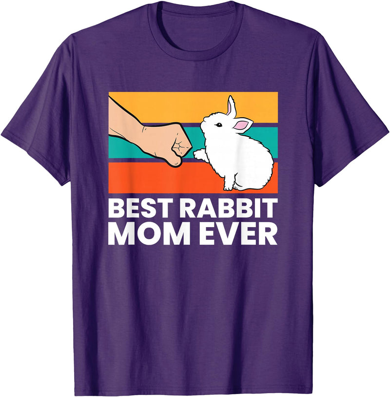 Best Rabbit Mom Ever Cute Bunny T-Shirt in Purple