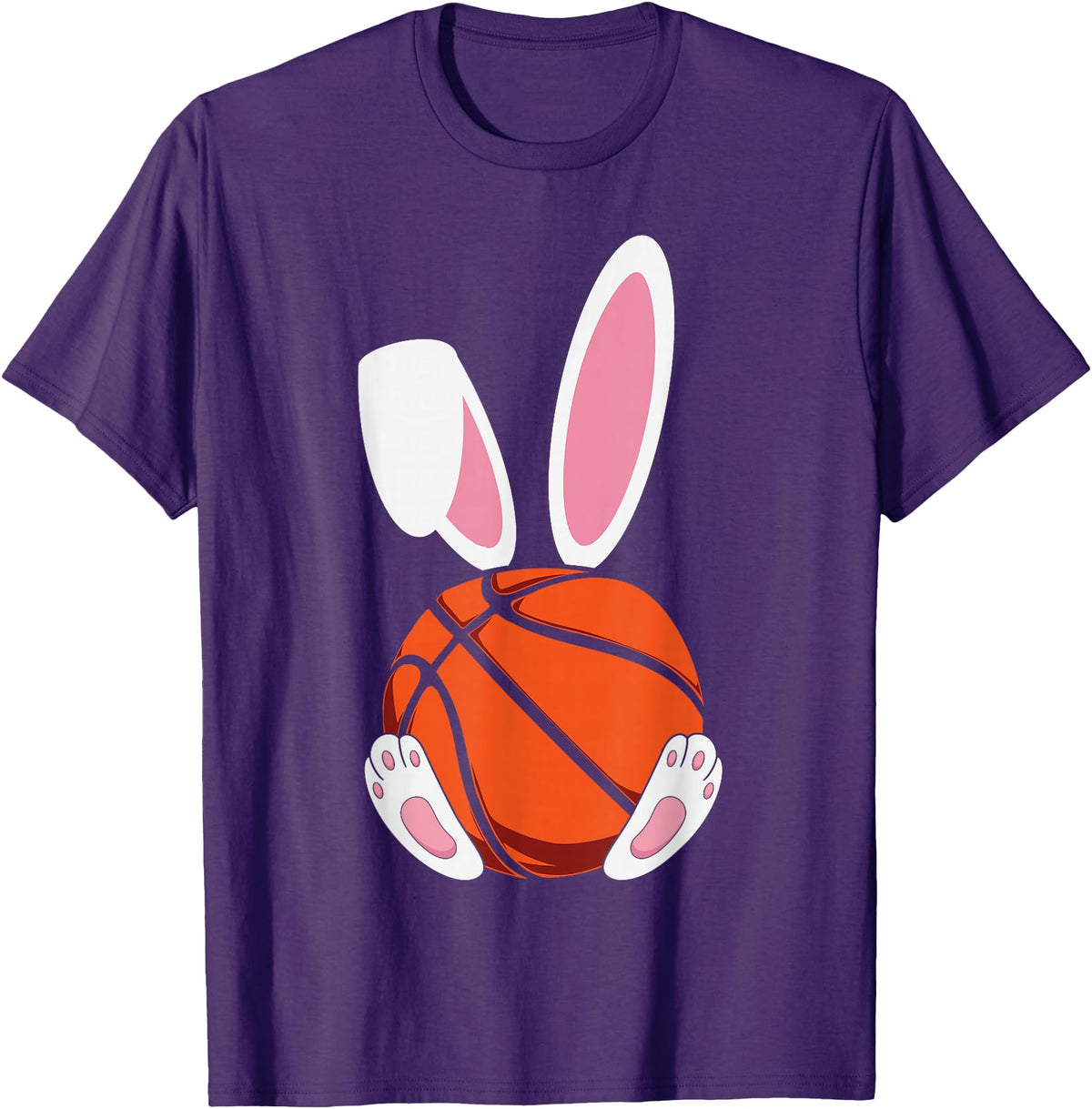 Rabbit Boys Teens Easter Basketball Egg Bunny Kids Easter T-Shirt in Purple