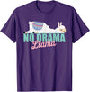 Zawles Designs Cute No-Drama Llama Funny Quote llama laying T-Shirt - Purple