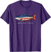 Fisherman 250th American Birthday US Flag tee 250 America Years 1776 2026 Fishing USA Flag 250th Birthday T-Shirt - Purple