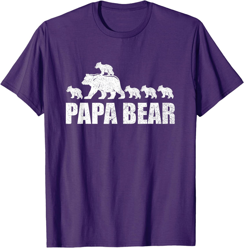 Papa Bear 5 Kids TShirt Papa Bear 5 Cubs Shirt Papa Bear 5 Cubs Shirt Daddy Bear 5 Kids TShirt Papa 5 Kids T-Shirt - Purple