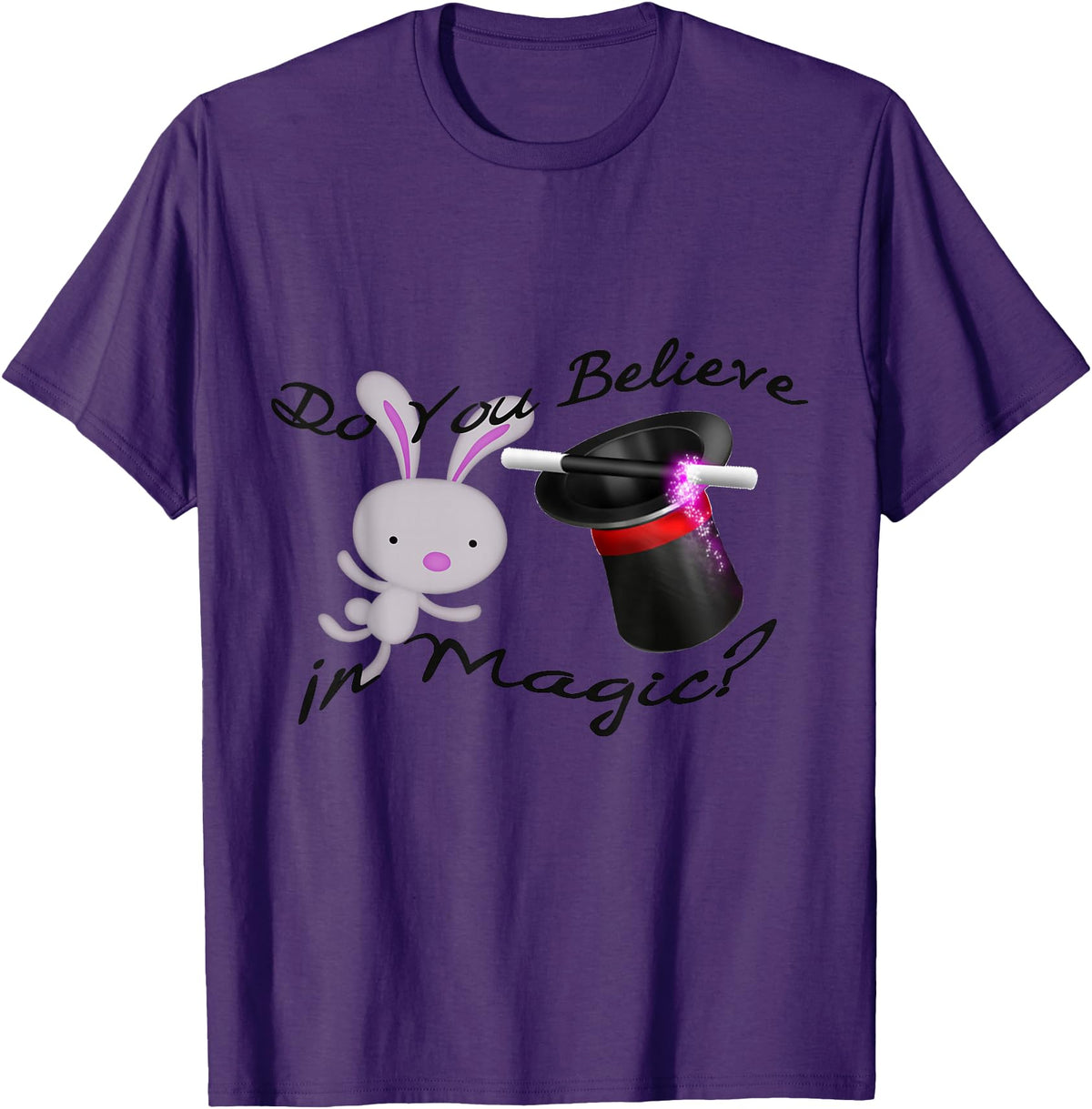 Top Hat and Rabbit T-Shirt in Purple