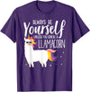 Llamacorn Clothing Always be a Llamacorn T Shirt | Fantasy Magic Llama Unicorn T-Shirt - Purple