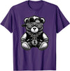 Teddy Bear Hip Hop Lovers Men Women & Kids Funny Hip Hop Teddy Bear 90s Graffiti Art Rap Lover Gangsta T-Shirt - Purple