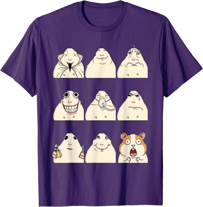 Hamster Reaction Meme Kids Boys Girls Men and Women T-Shirt - Purple