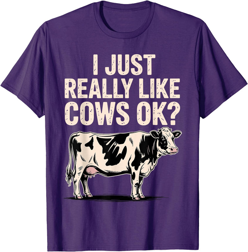 Cow Gift Cow Lover Accessories Cattle Farmer Stuff Funny Cow Design for Men Women Kids Dairy Cattle Cow Lovers T-Shirt -