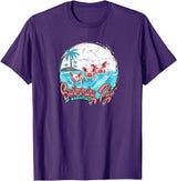 Bahamas Beach Fan Swimming Pigs Bahamas - Fun T-Shirt - Purple