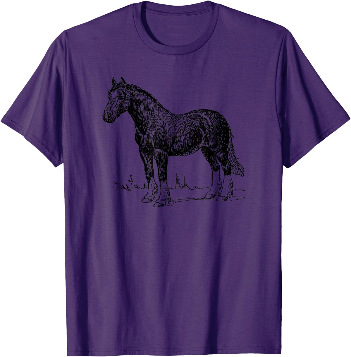 Horse Clydesdale Shirts Horse Clydesdale Workhorse Simple Graphic T-shirt T-Shirt - Purple