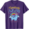 Llama Queen Birthday Party Gift Majestically Awkward Funny Llamacorn Llama Unicorn Rainbow T-Shirt - Purple