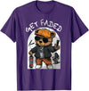 Black Barbershop African American Barber Designs Get Faded Hip Hop Teddy Bear Barber Streetwear Fade Haircut T-Shirt - Purple