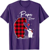 Family Bear Matching Christmas Buffalo Plaid Papa Bear Christmas Pajama Red Buffalo Plaid T-Shirt - Purple