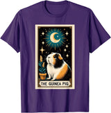 Cute Guinea Pig Tarot Card Star with the Moon Men Women Kids T-Shirt - Purple