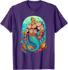 Gay Pride Merman Bear Muscle Daddy Hunk Mermaid LGBTQ Transgender Gay Muscle Dad Bear Mermaid Gay Merman T-Shirt - Purple