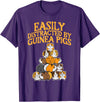 Guinea Pig Shirts For Men Women Kids Gift Easily Distracted by Guinea Pigs Funny Cavy Men Women Kids T-Shirt - Purple