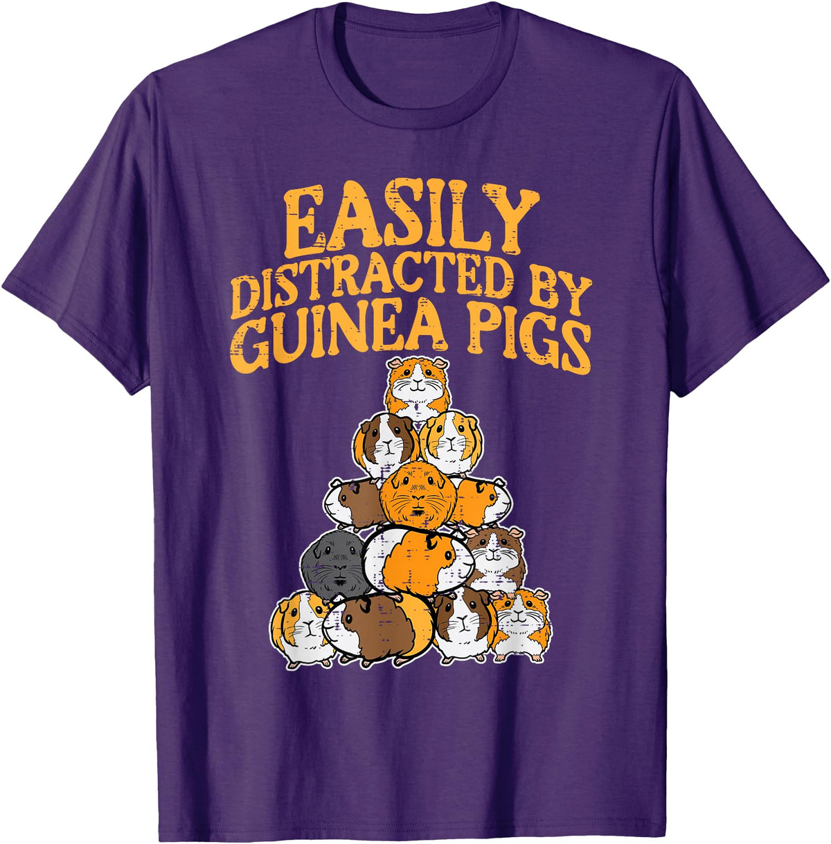 Guinea Pig Shirts For Men Women Kids Gift Easily Distracted by Guinea Pigs Funny Cavy Men Women Kids T-Shirt - Purple