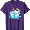 Cool Polar Bear Summer Vibes Chill Ice Cube Lazy Polar Bear in Ice Cube Tropical Cocktail T-Shirt - Purple
