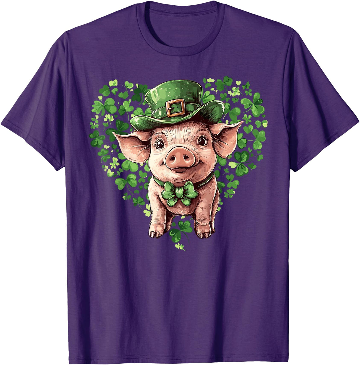 Irish Pig Lover St. Paddy’s Day Funny St. Patrick’s Day Pig Lucky Shamrock Irish Farm T-Shirt - Purple