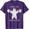 Polar Bear Funny Gym Guy Gifts Powerlifting Fat Guy Shirt, for Men Kinda Fit Sorta Fat Bear T-Shirt - Purple