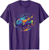 Colorful Tropical Fish Ocean Splash Rainbow Aquarium Fish Ocean Vibes T-Shirt - Purple