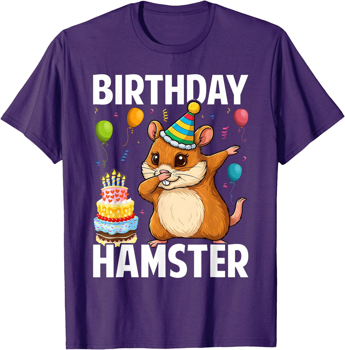 Birthday Hamster Cute Lover T-Shirt - Purple
