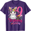 9th Birthday Rabbit Bunny Nine Finally 9 Birthday Bunny T-Shirt in Purple