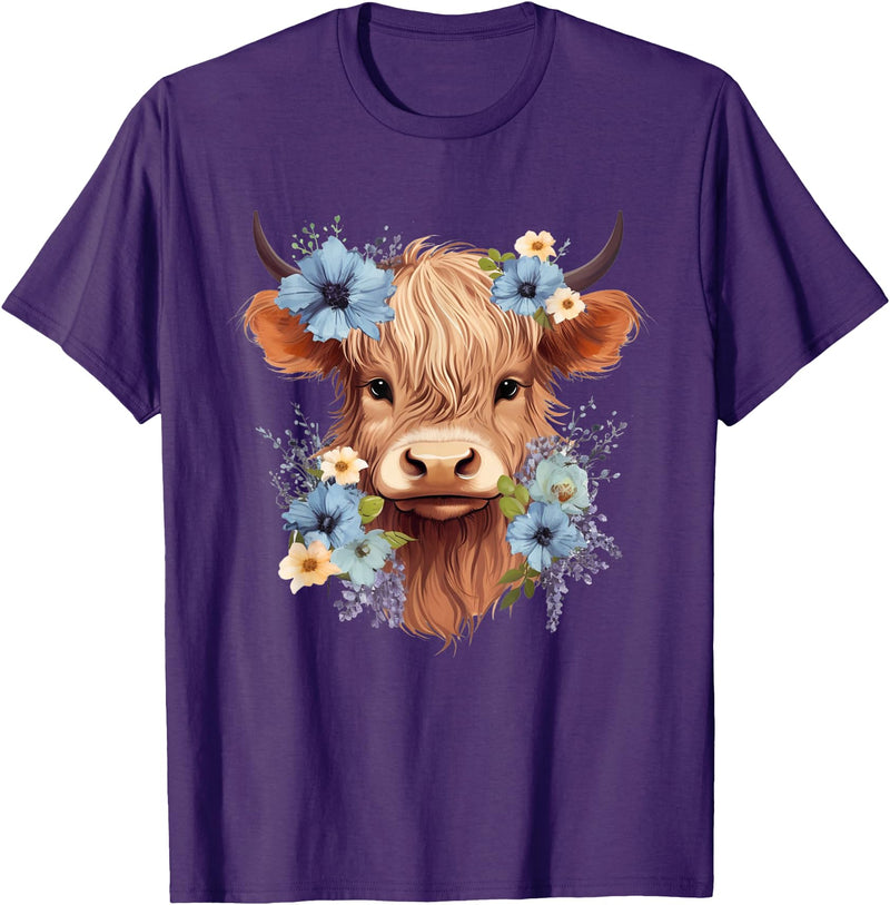 Western Shirts for Girls Men, Highland Cow Gifts Cow, Scottish Highland Cow, Western Wear, Highland Cow T-Shirt, Small,