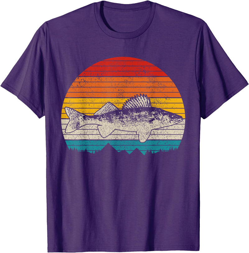 We Love Walleye Fishing Walleye Vintage Fishing Men Zander Fish T-Shirt - Purple