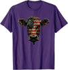 4th Of July Cow Farm Outfits For Men Cow Farm Patriotic Farmer 4th Of July USA American Flag T-Shirt - Purple