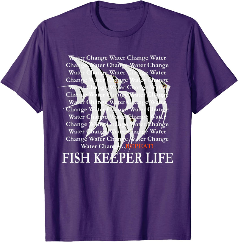 Pinoy Angelfish, Fish Keeping Hobby Aquarist Gifts Water Change Repeat Fish Keeper Life, Tropical Angelfish T-Shirt - Purple