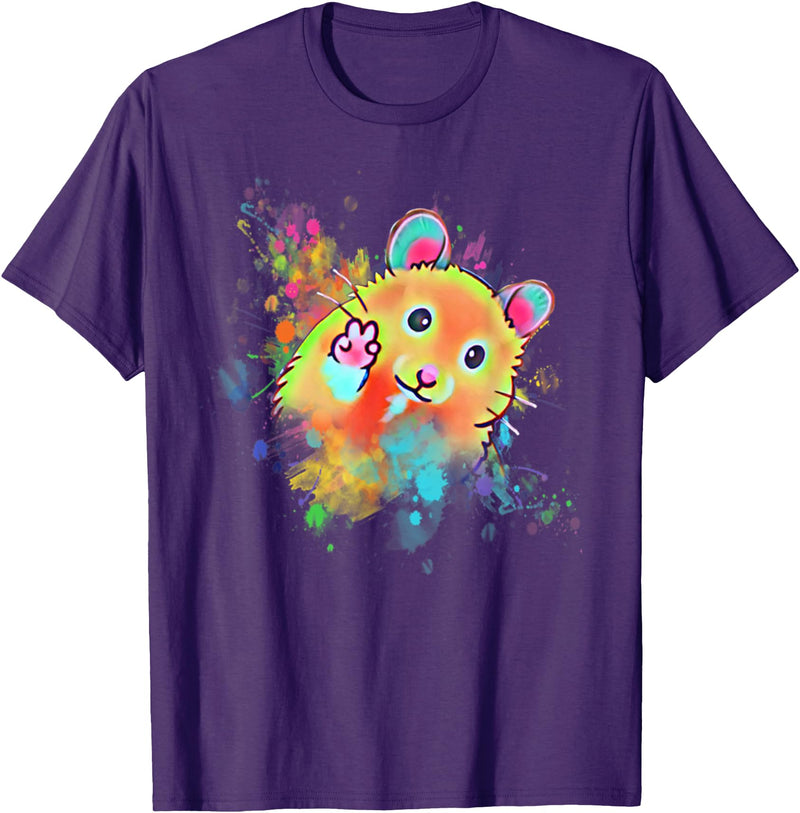 Funny Hamster T for Boys, Girls, Men, Women & Kids Hamster T-Shirt - Purple