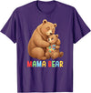 Autism Awareness Month For Autism Warrior Mother Mama Bear Proud Autism Mom Autism Awareness for Mom T-Shirt - Purple