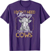 Kuh Kühe Rinder Cow Landwirt Geschenke Bekleidung Ich brauche keine Therapie nur meine Kühe Kuh Landwirt T-Shirt - Purple