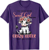 Funny cow lover gifts farmer life cute cow farming I'm Not Sweet Girl Next Door I'm The Crazy Heifer T-Shirt - Purple