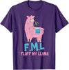 BlueTonic Animals FML Fluff My Llama Cute Animal T-Shirt - Purple