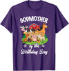 Vintage Retro Birthday Godmother Of The Birthday Boy Party Cow Farm 1St Birthday T-Shirt - Purple