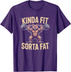 Bear Kinda Fit Sorta Fat Funny Gym Humor Bear Kinda Fit Sorta Fat Funny Gym Weightlifting Workout T-Shirt - Purple