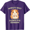 Best & Fun Guinea PIg Designs Funny World's Best Guinea Pig Grandpa Granddad T-Shirt - Purple