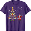 Fishermans Christmas Pajama Gift Tree Lights Merry Fishmas T-Shirt - Purple