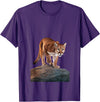 Mountain Lion Prowling and almost about to attack Mountain Lion on The Hunt and About to Pounce T-Shirt - Purple