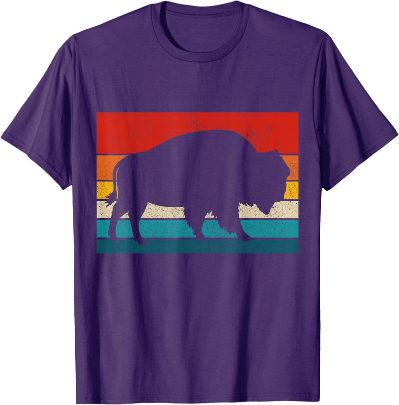 We Love Bison Bison Retro American Buffalo National Park Vintage T-Shirt - Purple
