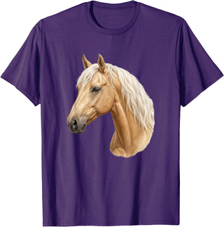 Palomino Horse Designs Palomino Horse T-Shirt - Purple