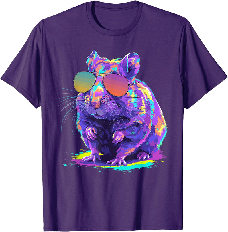 Cute Hamster Art for Men Women Kids Syrian Hamster Lover T-Shirt - Purple