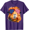 Cute Guinea Pig Lover HD0 Guinea Pig American Flag Sunglasses Patriotic 4th Of July T-Shirt - Purple
