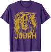Lion Of Judah Designs Co. Lion Of Judah Rastafari Ethiopia Africa Reggae Lion T-Shirt - Purple