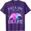 Just A Girl Who Loves Bear Gifts Outfit Colorful Just A Girl Who Loves Bears Women Girls T-Shirt - Purple