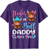 Reveal Party Highland Cow Bull or Heifer Daddy Loves You Highland Cow Lover T-Shirt - Purple