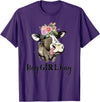 Funny Cow Design Cow Hay Girl Hay T-Shirt Funny Cow Lovers Heifer Gifts Tee T-Shirt - Purple