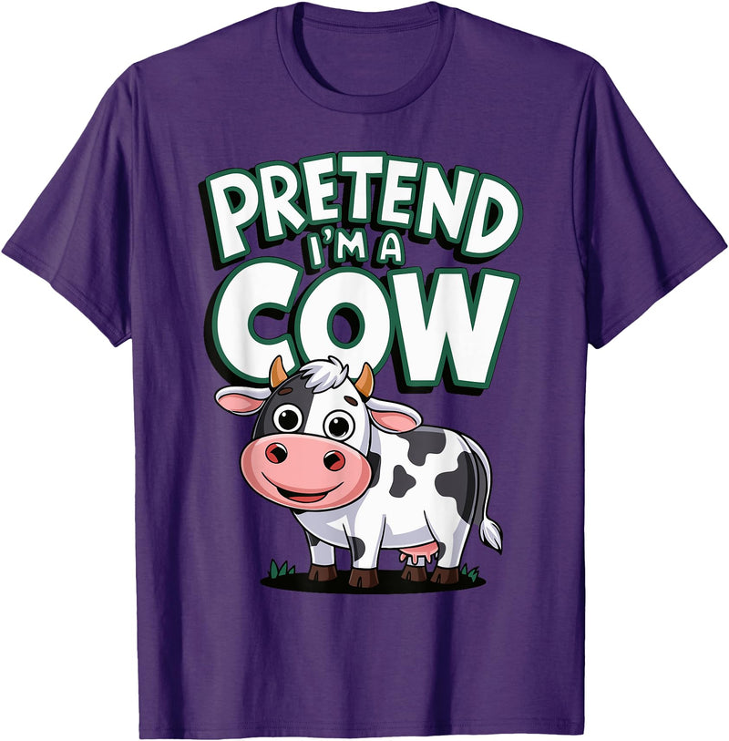 AnI'mal Cow Farm AnI'mal Halloween Costume Party Pretend I'm A Cow T-Shirt - Purple